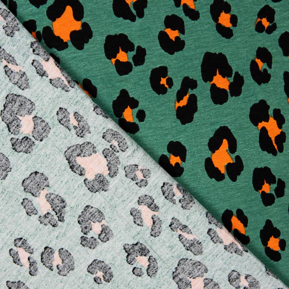 Mintgrüner Leopard Leopard Viskose-Strickwaren - Ribes y Casals