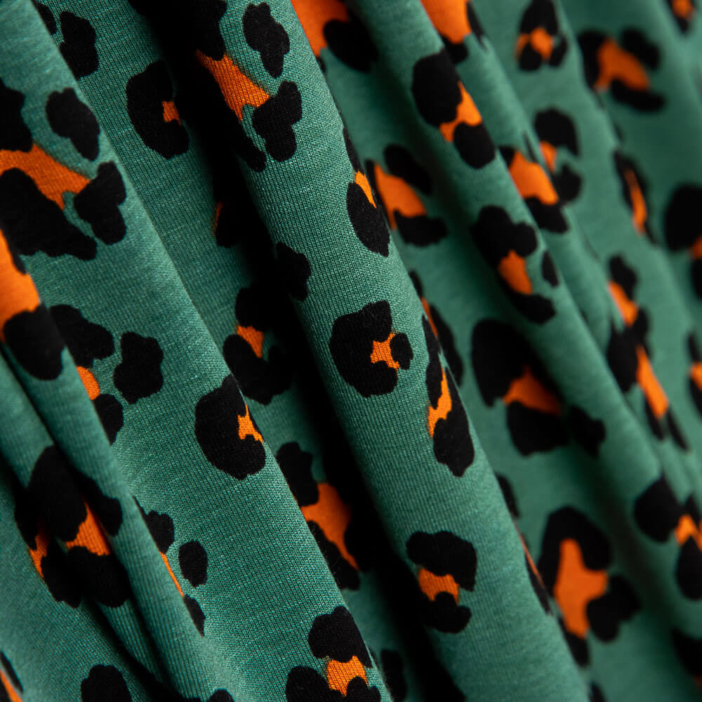 Mintgrüner Leopard Leopard Viskose-Strickwaren - Ribes y Casals
