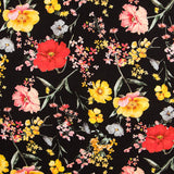 Viskose-Strick Maxi Blume Schwarz - Ribes y Casals