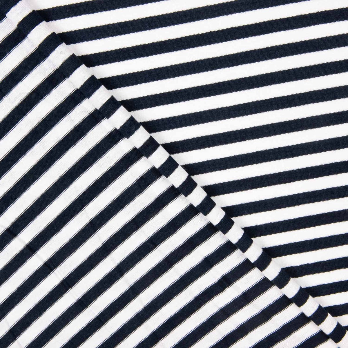Viskosestrick mit marineblauen Streifen 5mm 160 x 150 cm - Ribes y Casals