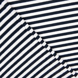 Viskosestrick mit marineblauen Streifen 5mm 160 x 150 cm - Ribes y Casals