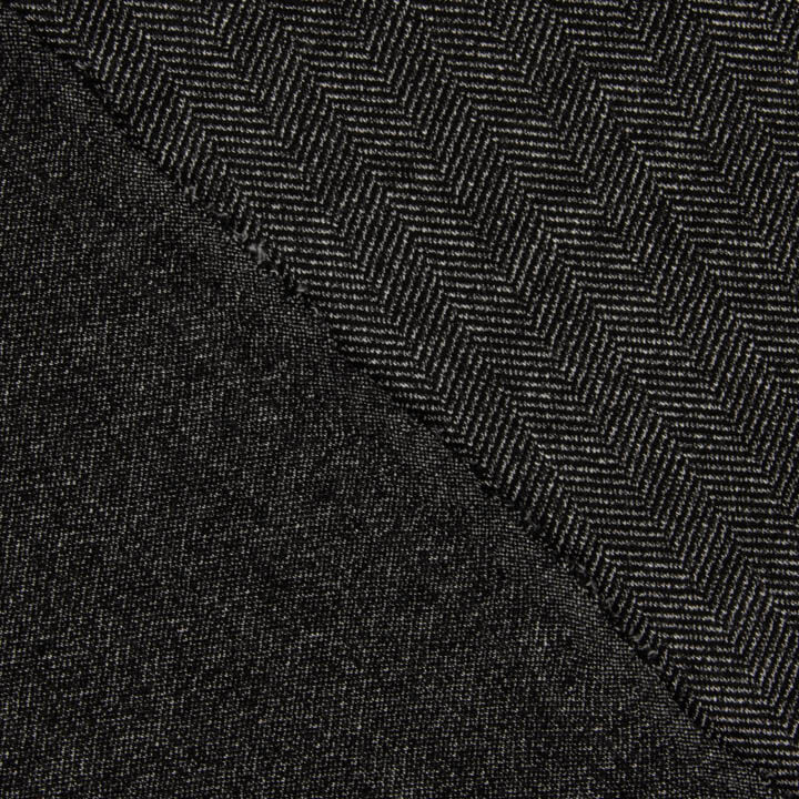 Vigoré-Fischgrat-Maschenware, grau und schwarz, bi-elastisch - Ribes y Casals