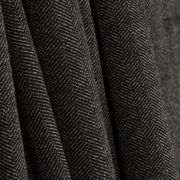 Vigoré-Fischgrat-Maschenware, grau und schwarz, bi-elastisch - Ribes y Casals