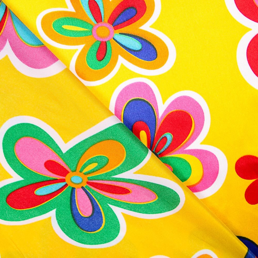 Karneval Satin Hippie Blume Gelb - Ribes y Casals