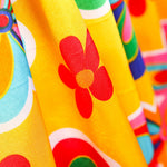 Karneval Satin Hippie Blume Gelb - Ribes y Casals
