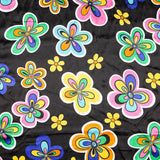Satin Karneval Blume Hippie Schwarz - Ribes y Casals