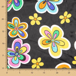 Satin Karneval Blume Hippie Schwarz - Ribes y Casals