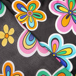 Satin Karneval Blume Hippie Schwarz - Ribes y Casals
