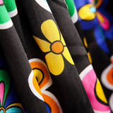 Satin Karneval Blume Hippie Schwarz - Ribes y Casals