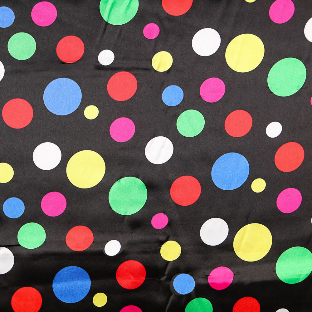Satin Karneval Polka Dots Schwarz - Ribes y Casals