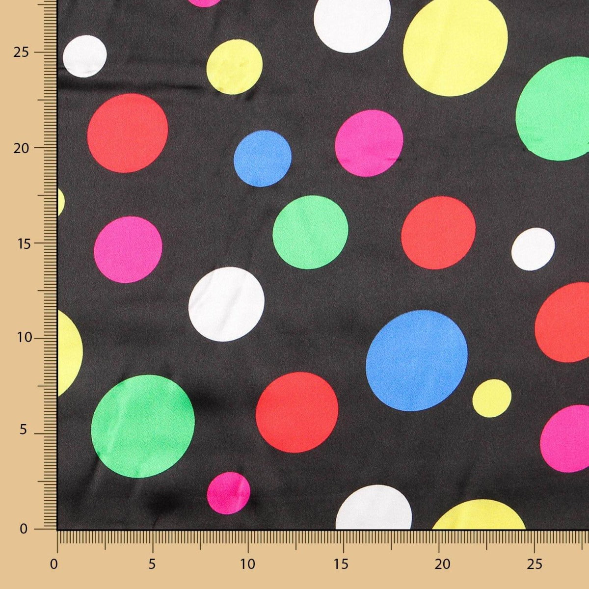 Satin Karneval Polka Dots Schwarz - Ribes y Casals