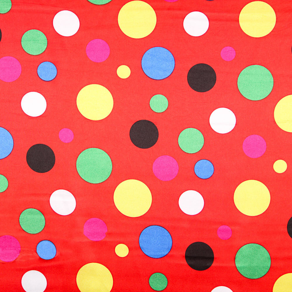 Satin Karneval Polka Dots Rot - Ribes y Casals