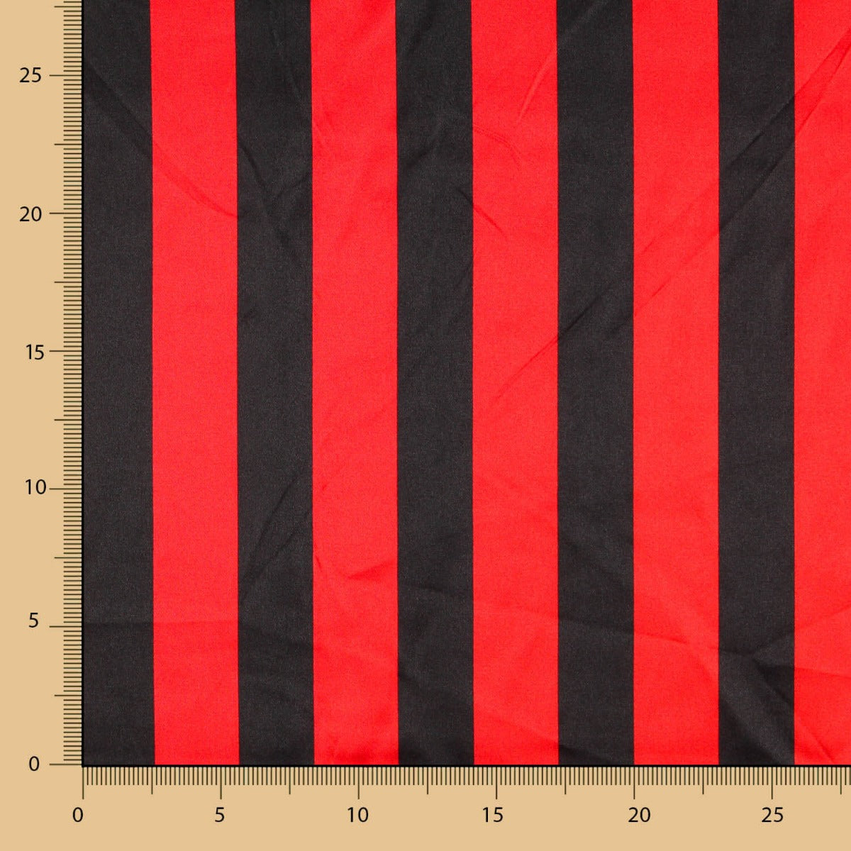 Satin Faschingsstreifen Rot Schwarz - Ribes y Casals