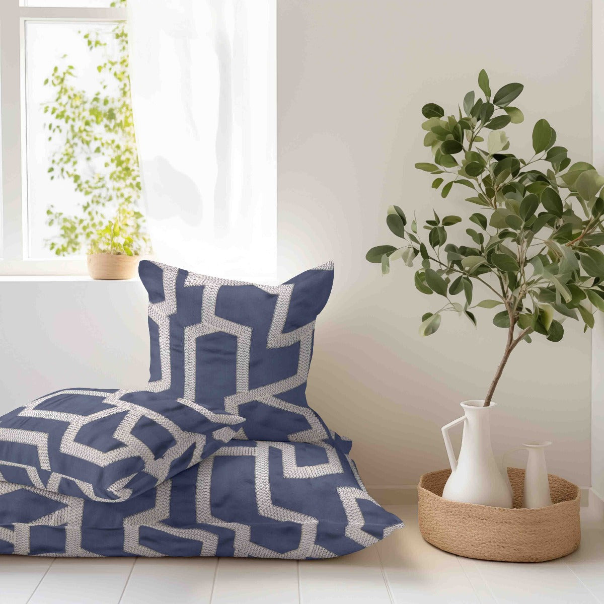 Satin Polyester Stickerei Marine - Ribes y Casals