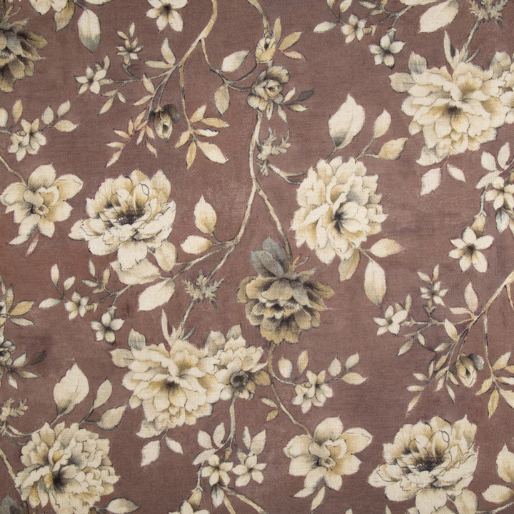 Canvas im Leinenstoff-Look „Romantischer Garten“ in Malve und Taupe - Ribes y Casals