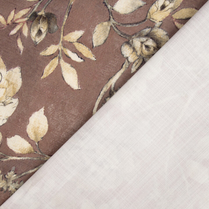 Canvas im Leinenstoff-Look „Romantischer Garten“ in Malve und Taupe - Ribes y Casals
