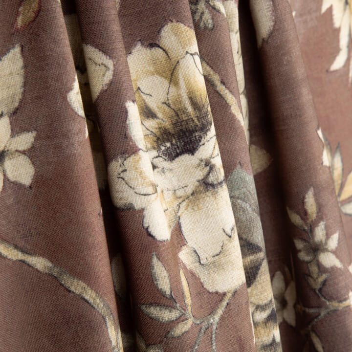 Canvas im Leinenstoff-Look „Romantischer Garten“ in Malve und Taupe - Ribes y Casals