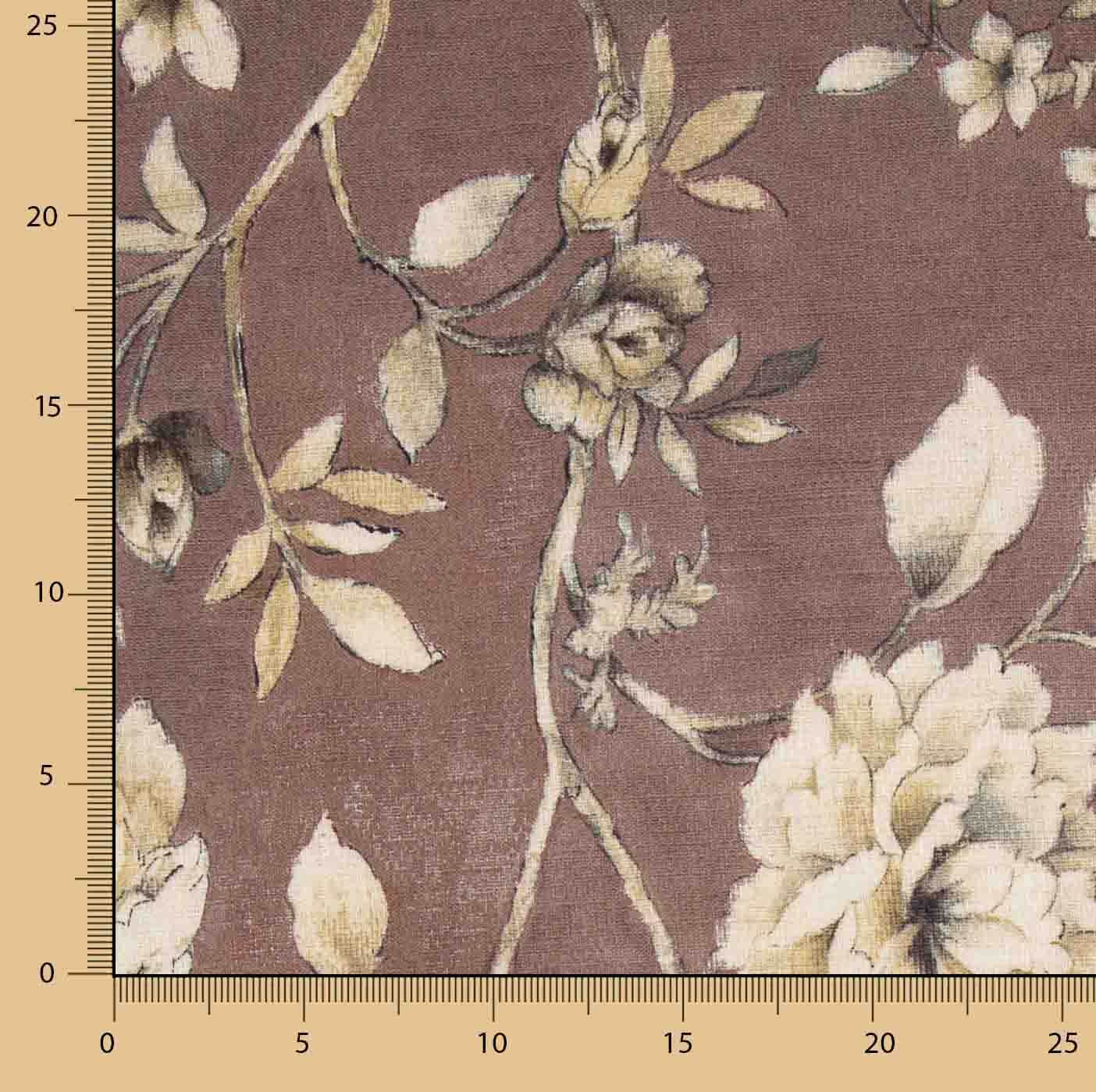 Canvas im Leinenstoff-Look „Romantischer Garten“ in Malve und Taupe - Ribes y Casals