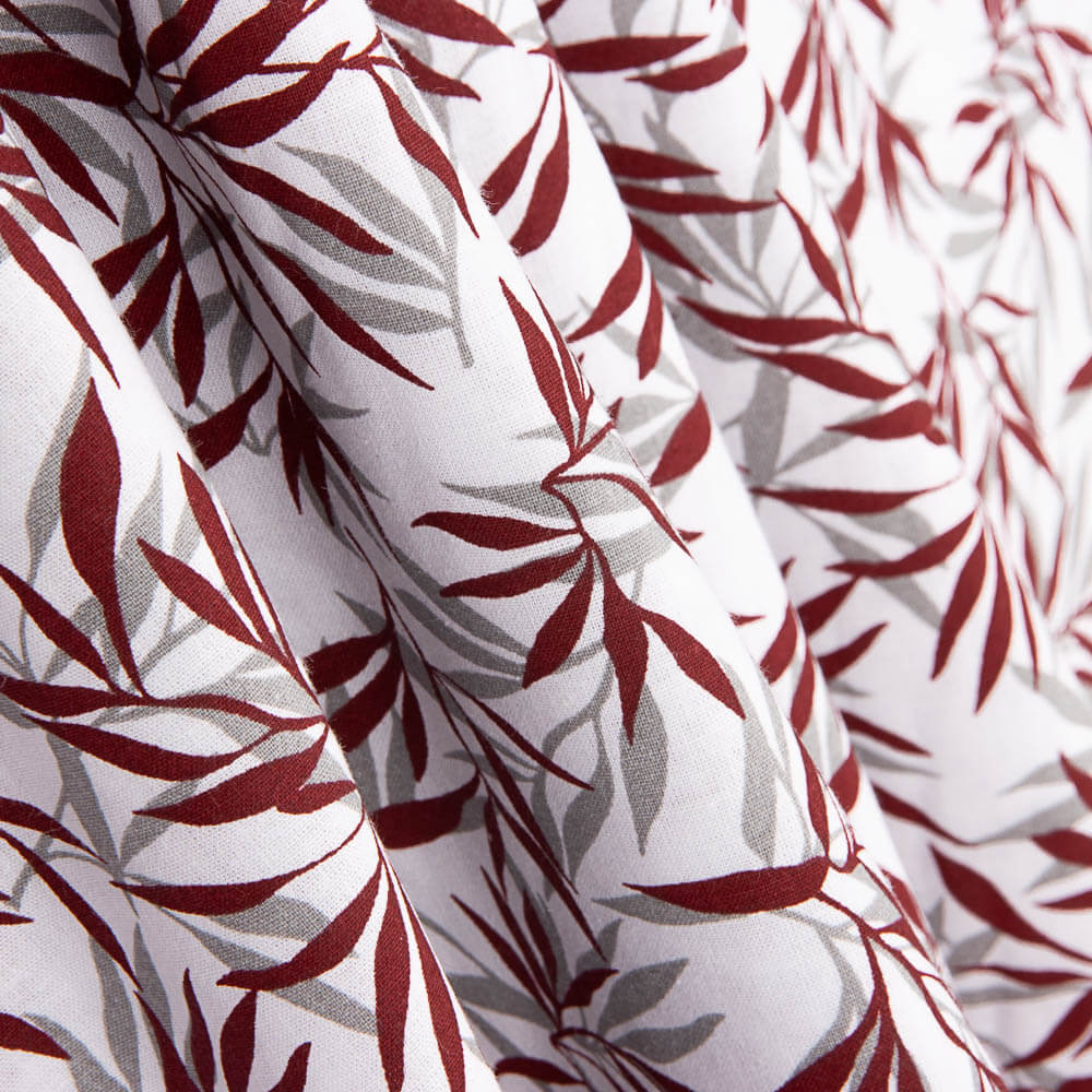 Maroon Tropical Print Bettlaken - Ribes y Casals