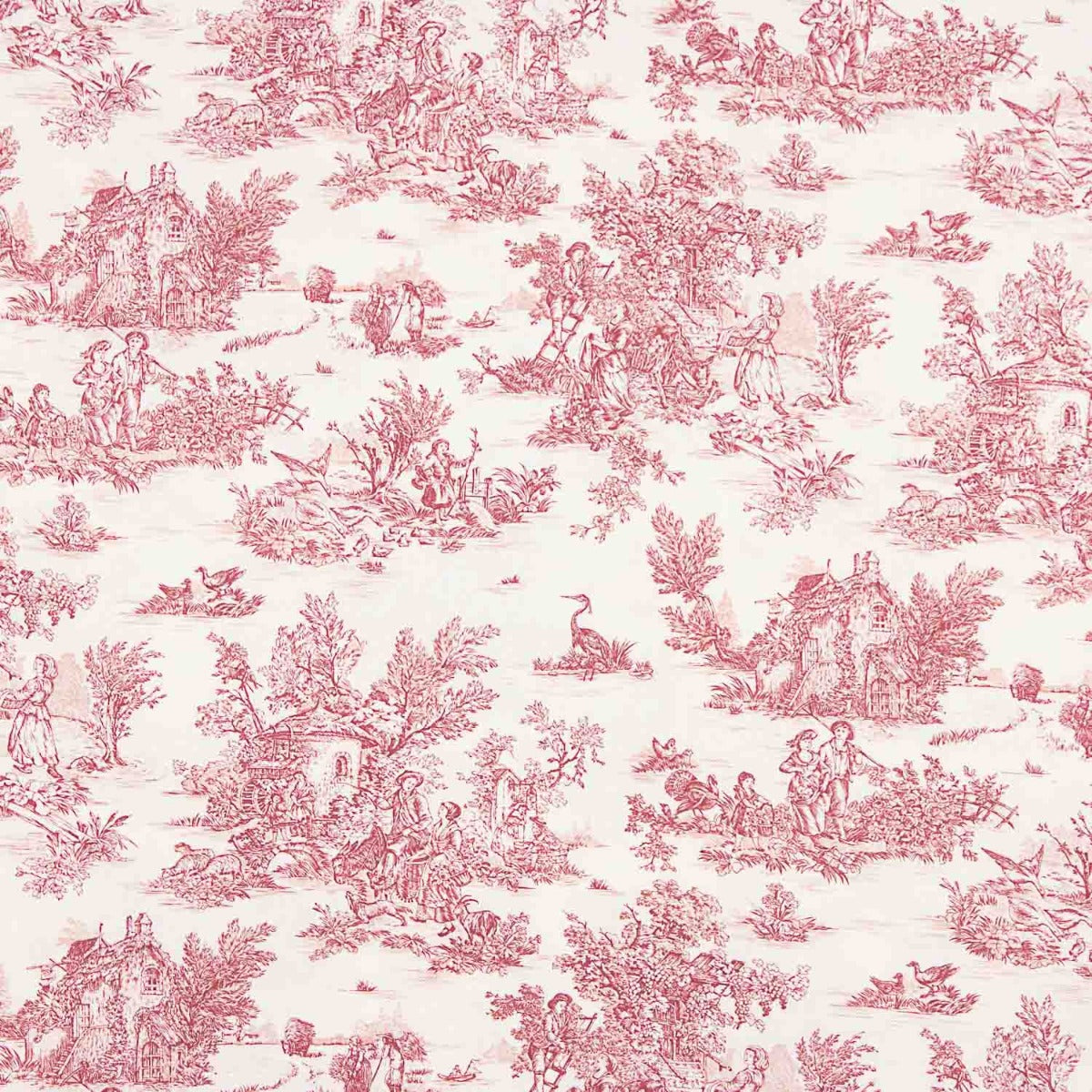 Toile de Jouy-Blatt Maroon - Ribes y Casals