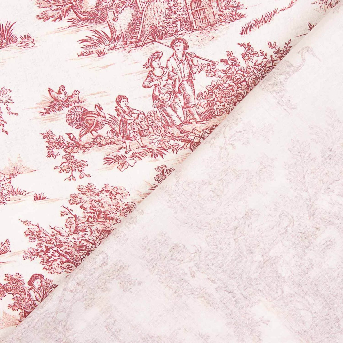 Toile de Jouy-Blatt Maroon - Ribes y Casals