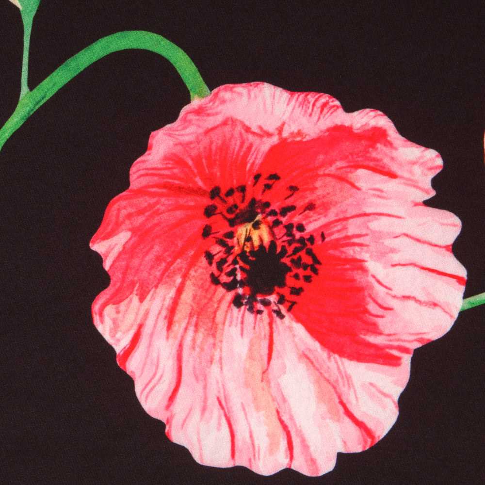 Twill Bielastic Schwarzer Mohn - Ribes y Casals