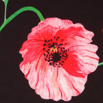 Twill Bielastic Schwarzer Mohn - Ribes y Casals