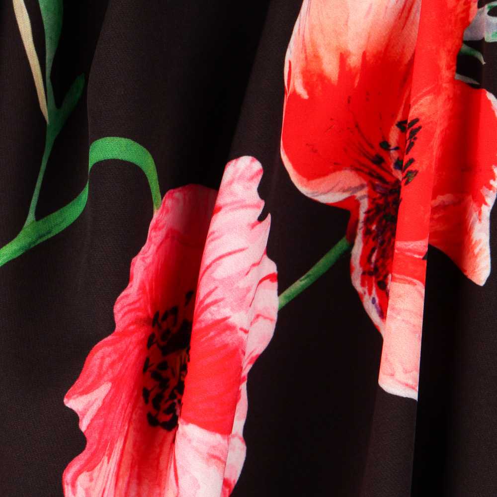 Twill Bielastic Schwarzer Mohn - Ribes y Casals
