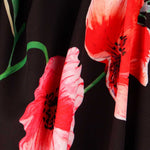 Twill Bielastic Schwarzer Mohn - Ribes y Casals