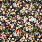 Twill Bielástica Claveles Schwarz - Ribes y Casals