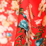Twill Bielástica Claveles Rot - Ribes y Casals