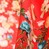 Twill Bielástica Claveles Rot - Ribes y Casals