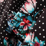 Twill Twill Floral Schwarz Bielastic - Ribes y Casals