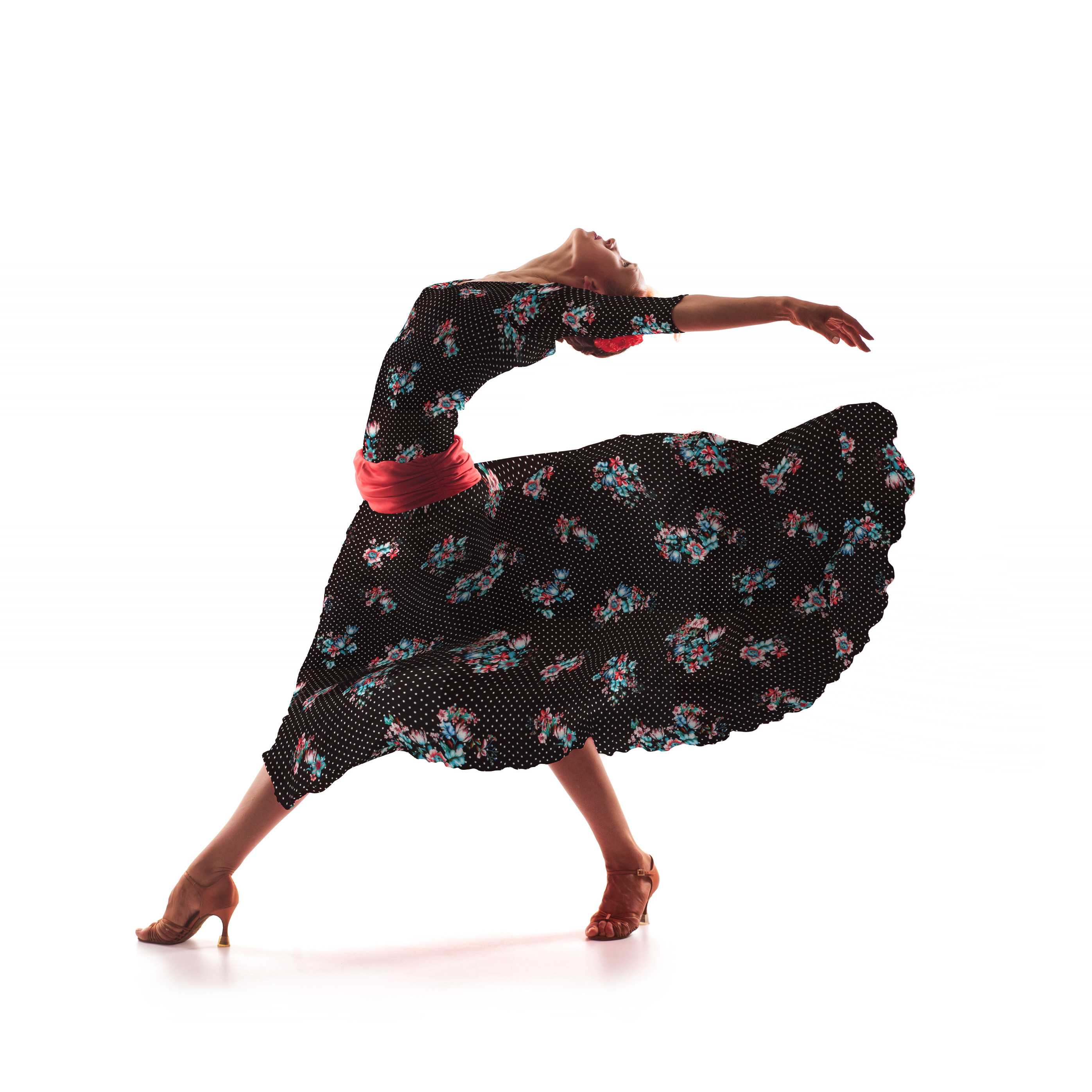Twill Twill Floral Schwarz Bielastic - Ribes y Casals
