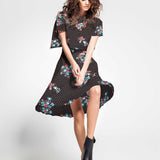 Twill Twill Floral Schwarz Bielastic - Ribes y Casals