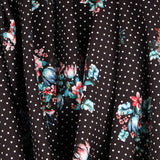 Twill Twill Floral Schwarz Bielastic - Ribes y Casals