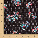 Twill Twill Floral Schwarz Bielastic - Ribes y Casals