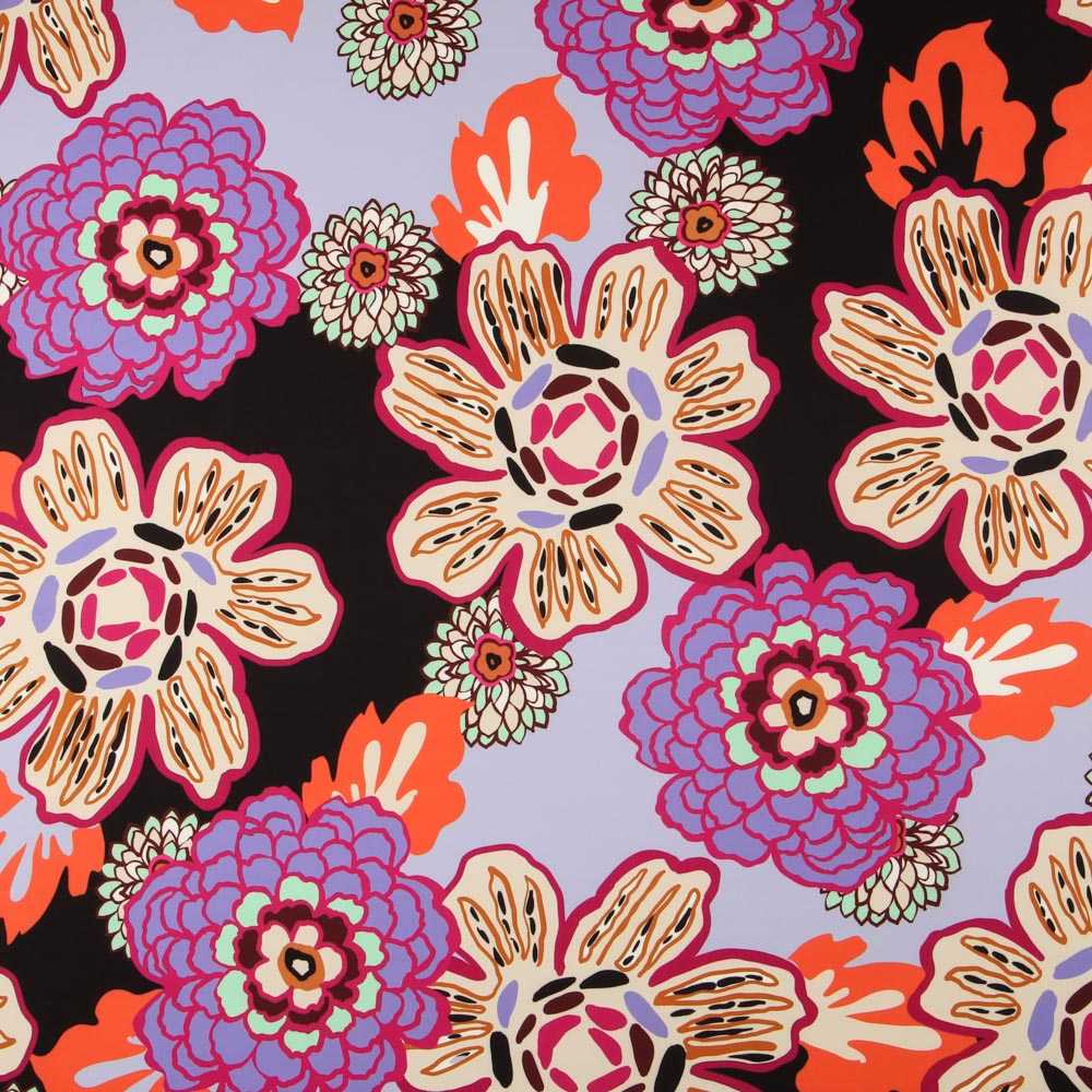 Twill Twill Floral Retro Flieder - Ribes y Casals