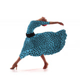 Twill Bielastic Aquamarin gepunktet - Ribes y Casals