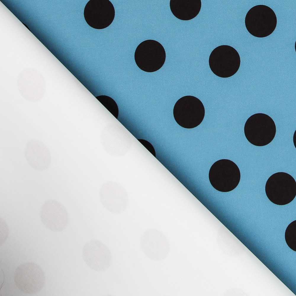 Twill Bielastic Aquamarin gepunktet - Ribes y Casals