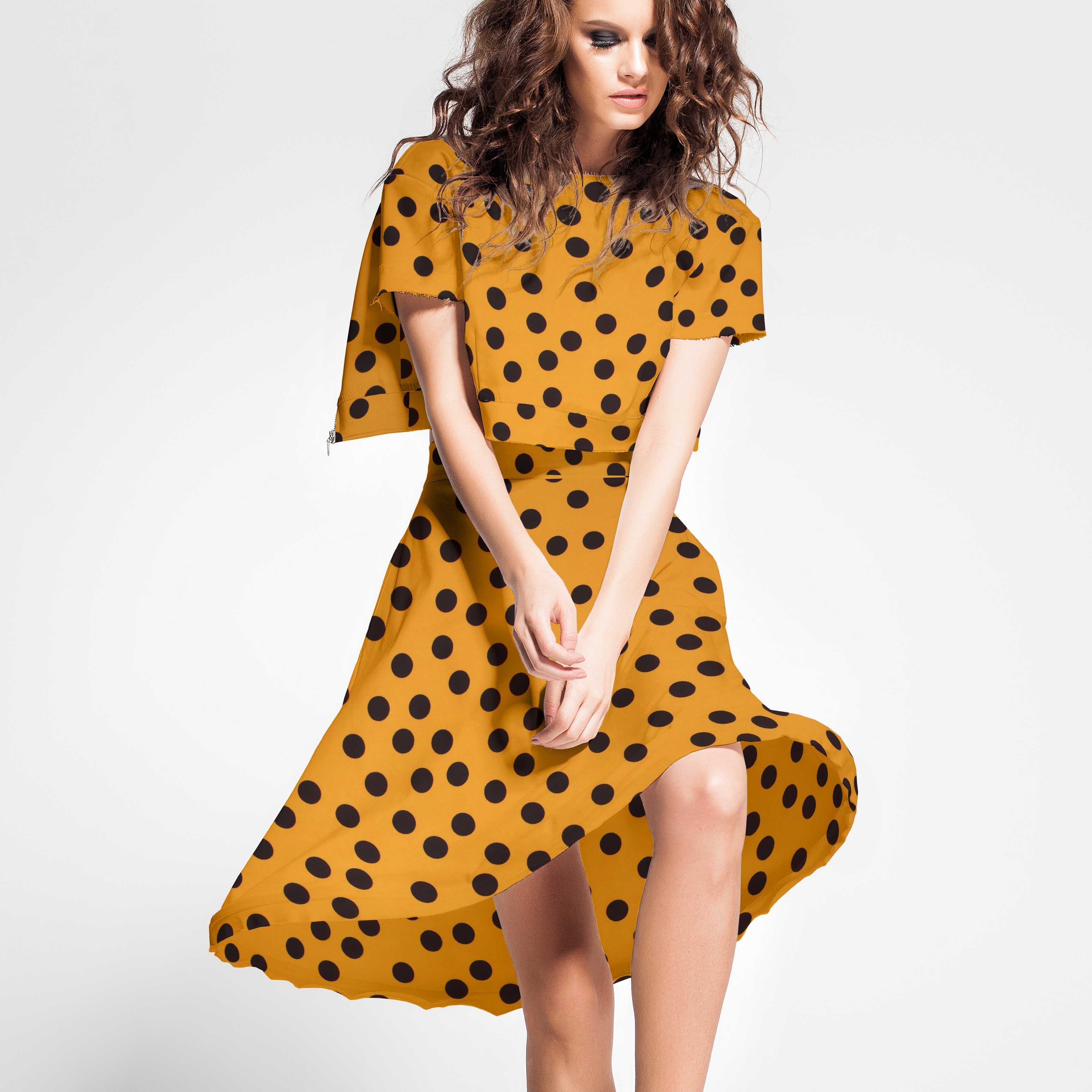Twill Bielastic Golden Polka Dots 25mm - Ribes y Casals