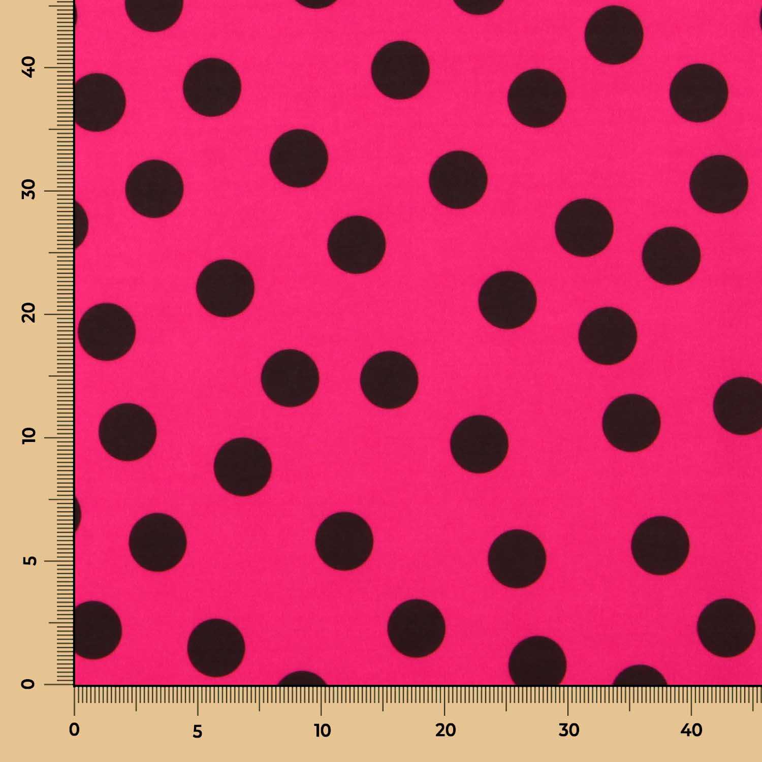 Fuchsia Polka Dots Fielastic Twill 25mm - Ribes y Casals