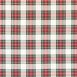 Twill Plaid Weiß Weiß Rot Groß - Ribes y Casals