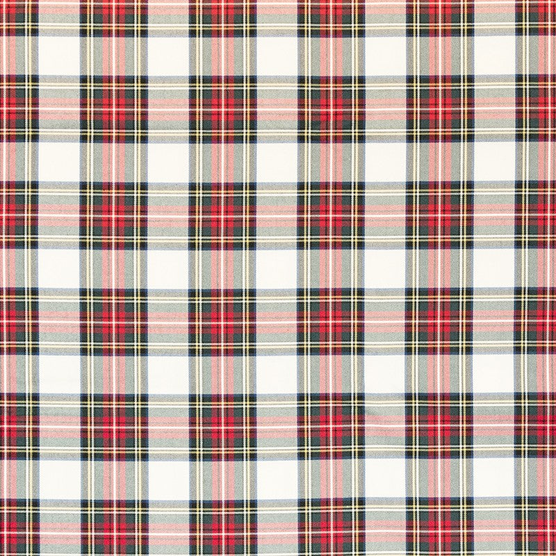Twill Plaid Weiß Weiß Rot Groß - Ribes y Casals