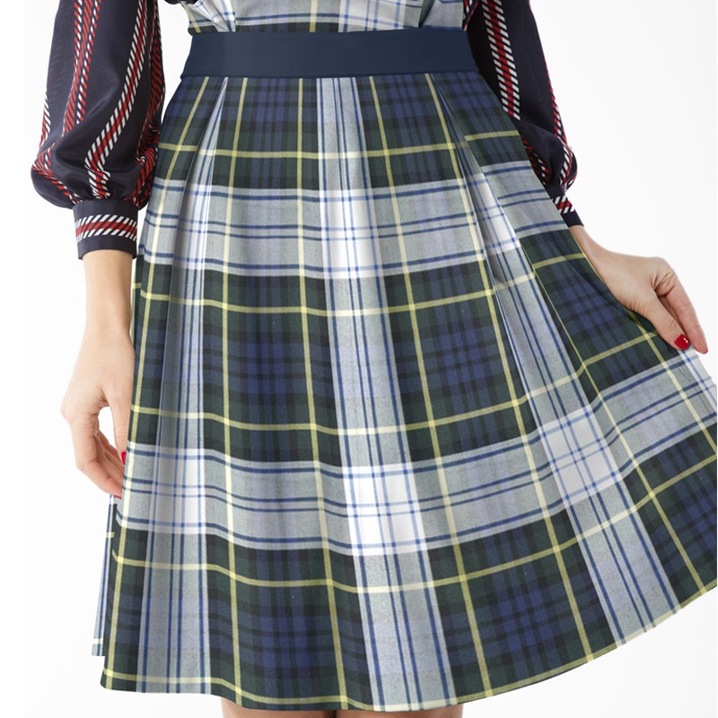 Twill Plaid Grün Blau - Ribes y Casals