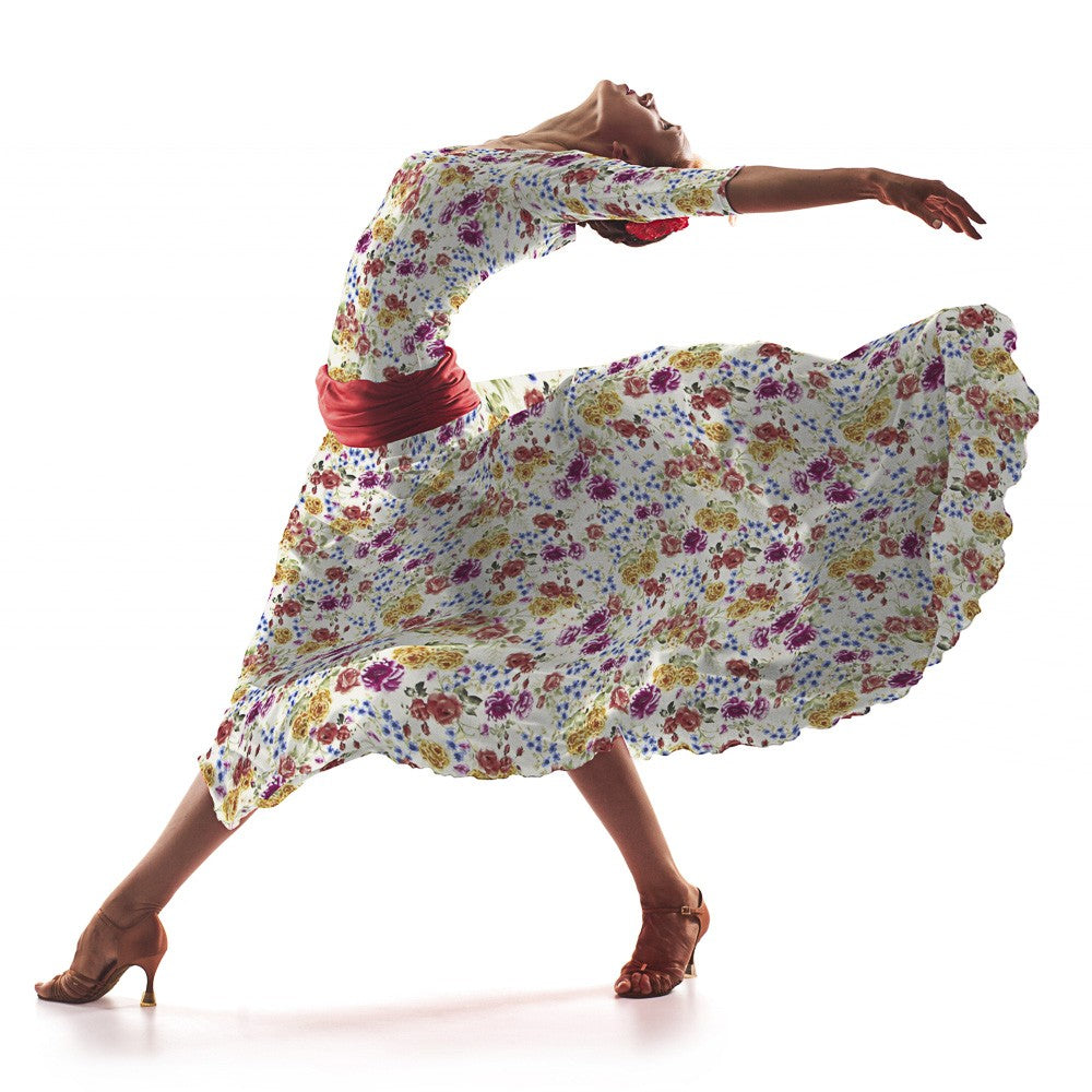 Flamenco Elastischer Köper Ramillete Ecru - Ribes y Casals