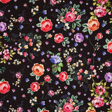 Twill Elastisch Twill Schwarz Manila Blume - Ribes y Casals