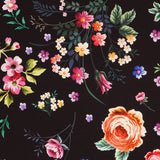 Twill Elastisch Twill Schwarz Manila Blume - Ribes y Casals