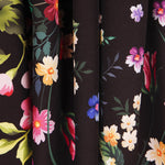 Twill Elastisch Twill Schwarz Manila Blume - Ribes y Casals