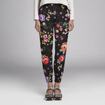 Twill Elastisch Twill Schwarz Manila Blume - Ribes y Casals
